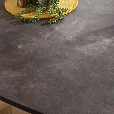 Quatropi Modern Industrial Oval Black Kitchen Dining Room Table 220x120cm