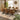 Quatropi Modern Industrial Parquet Wooden 6 Chair Dining Set Tan Leather 220cm