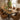 Quatropi Modern Industrial Parquet Wooden 8 Seater Dining Set Tan Leather 220cm