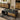 Quatropi Modern Industrial Solid Wood Living Room Coffee Table Black 140x90cm