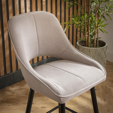 Quatropi Modern Kitchen Breakfast Bar Stool Chair with Back Beige Fabric