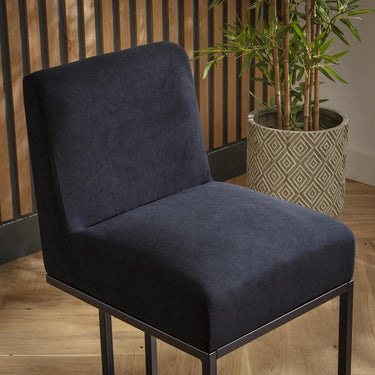 Quatropi Modern Kitchen Breakfast Bar Stool Chair with Back Black Fabric