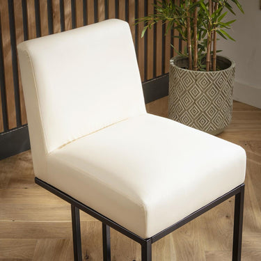 Quatropi Modern Kitchen Breakfast Bar Stool Chair with Back Cream Faux Leather