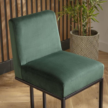 Quatropi Modern Kitchen Breakfast Bar Stool Chair with Back Green Velvet