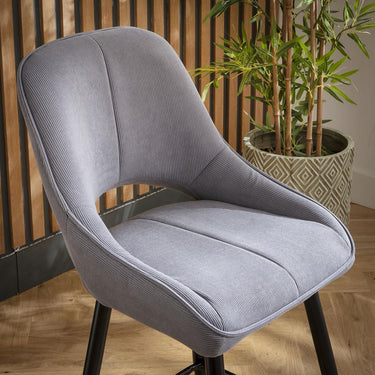 Quatropi Modern Kitchen Breakfast Bar Stool Chair with Back Grey Fabric