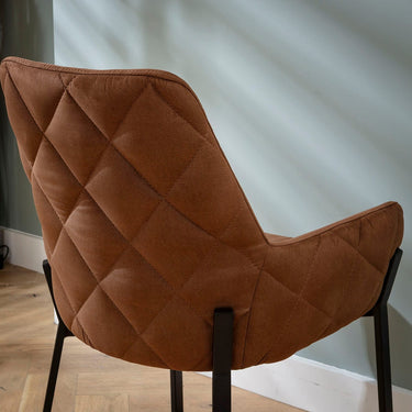 Quatropi Modern Kitchen Carver Dining Chair with Arms Brown Fabric