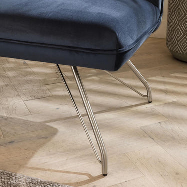 Quatropi Modern Kitchen Corner Dining Bench Blue Fabric 5 Seater Left-Hand
