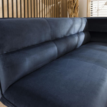 Quatropi Modern Kitchen Corner Dining Bench Blue Fabric 5 Seater Left-Hand