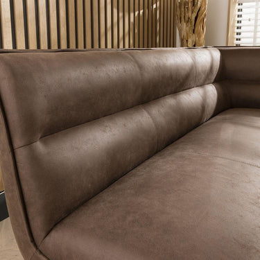 Quatropi Modern Kitchen Corner Dining Bench Brown Fabric 5 Seater Right-Hand