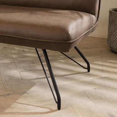 Quatropi Modern Kitchen Corner Dining Bench Brown Fabric 5 Seater Right-Hand