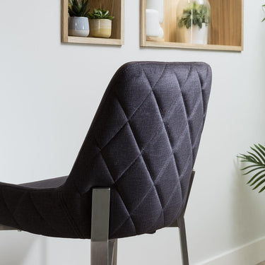 Quatropi Modern Kitchen Counter Bar Stool with Back Charcoal Grey