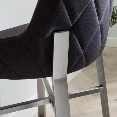 Quatropi Modern Kitchen Counter Bar Stool with Back Charcoal Grey