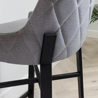 Quatropi Modern Kitchen Counter Bar Stool with Back Light Grey