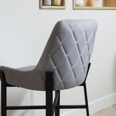Quatropi Modern Kitchen Counter Bar Stool with Back Light Grey