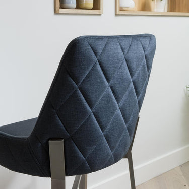 Quatropi Modern Kitchen Counter Bar Stool with Back Metal Legs Blue