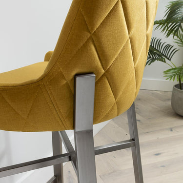 Quatropi Modern Kitchen Counter Bar Stool with Back Mustard Yellow