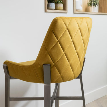 Quatropi Modern Kitchen Counter Bar Stool with Back Mustard Yellow