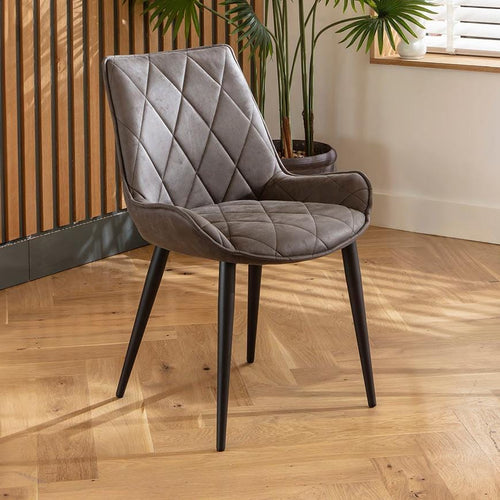 Mollie Fabric Dining Chair Dark Grey