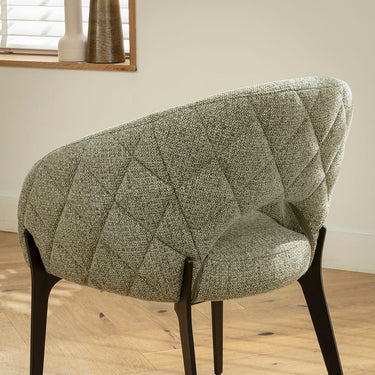 Quatropi Modern Kitchen Dining Room Chair Premium Green Fabric Black Legs