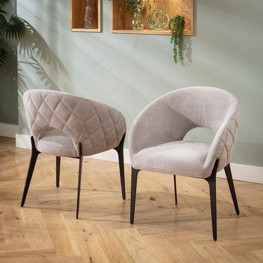 Quatropi Modern Kitchen Dining Room Chair Premium Grey Fabric Black Legs