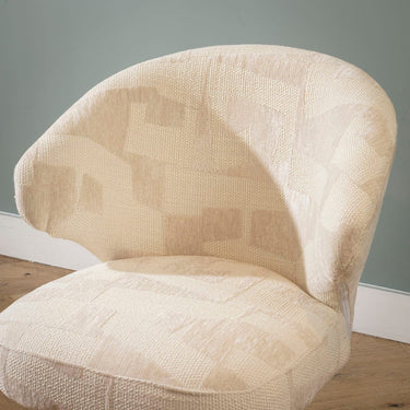 Quatropi Modern Kitchen Swivel Dining Room Chair White Cream Fabric