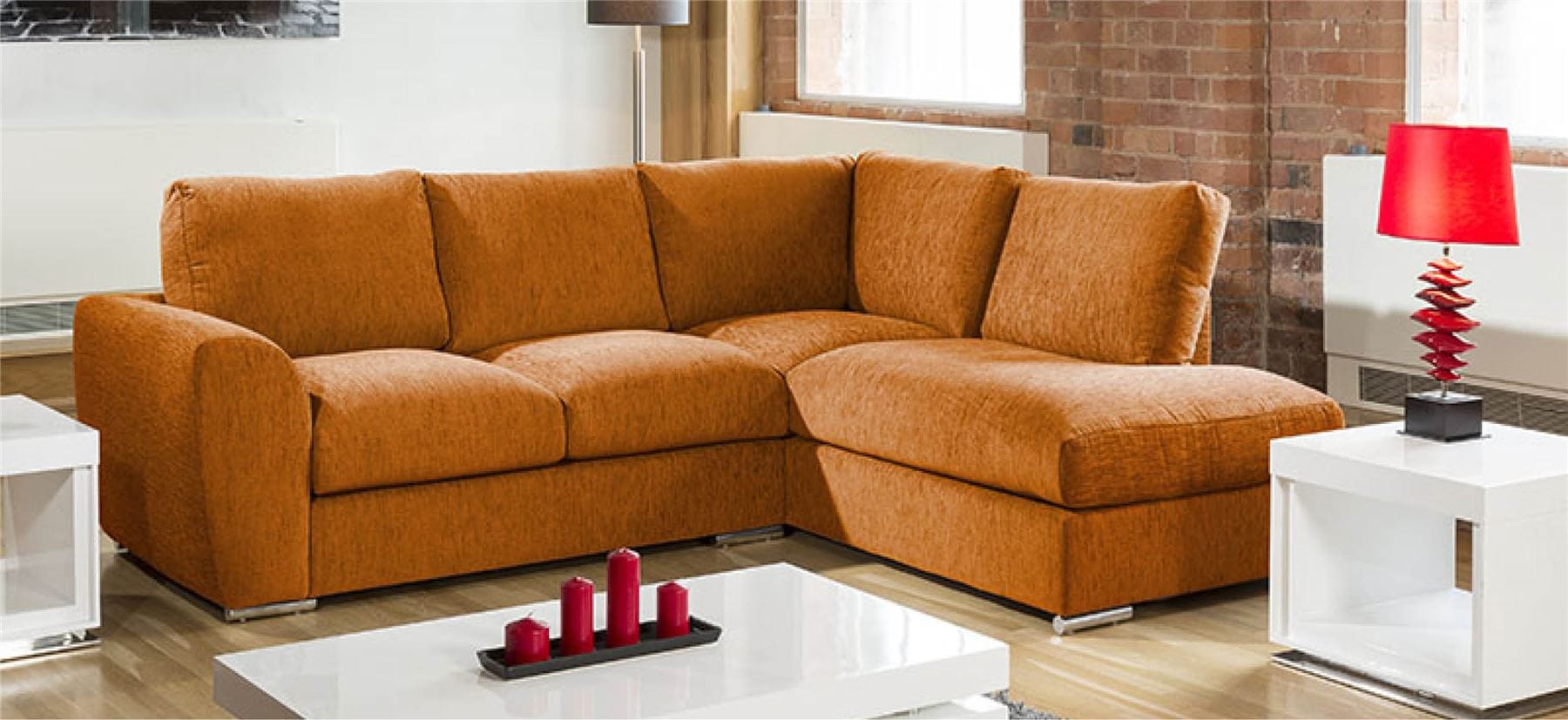 Quatropi Modern L Shape Sofa Set Settee Corner Group 265x210cm Grey Fabric R