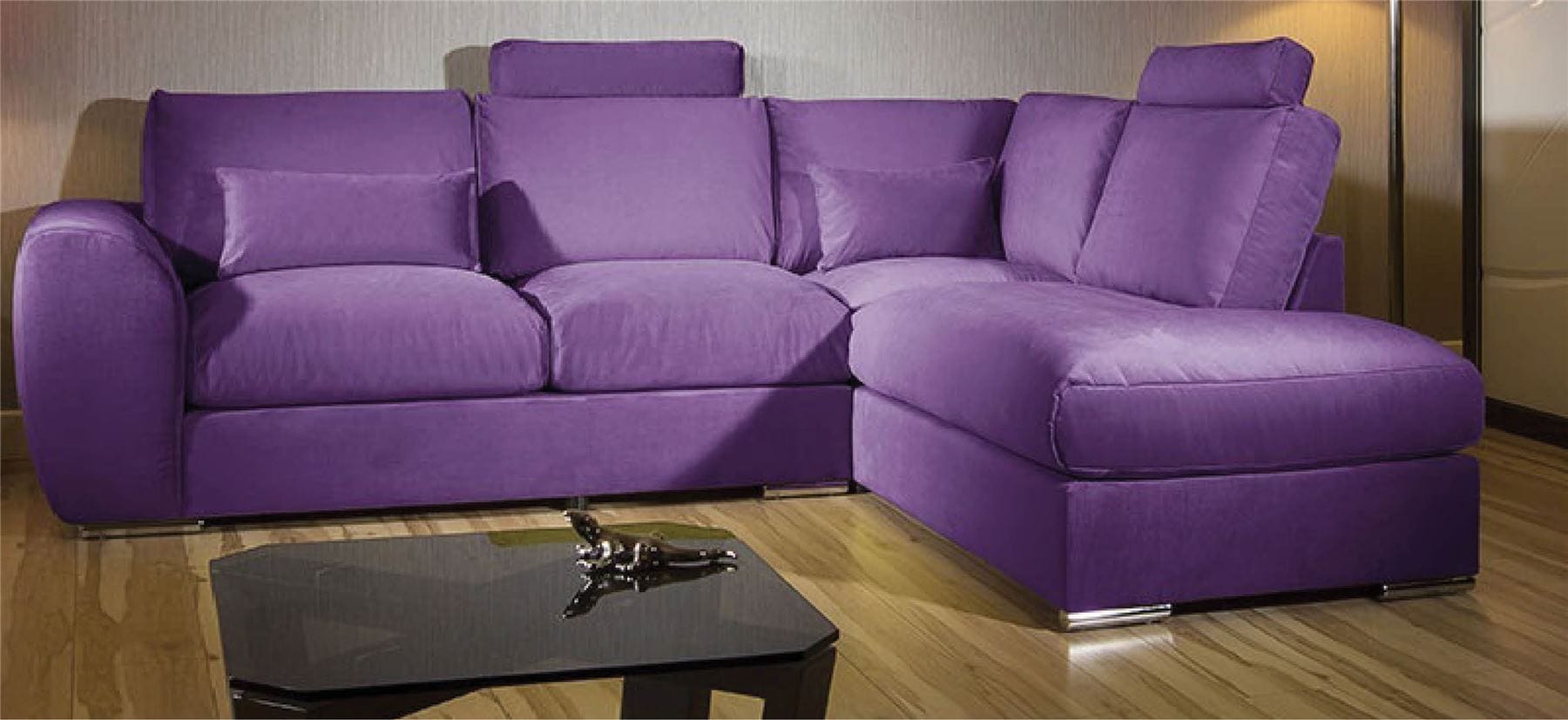 Quatropi Modern L Shape Sofa Set Settee Corner Group 305x210cm Grey Fabric R