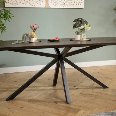 Quatropi Modern Large 10 Seater Wooden Kitchen Dining Room Table Dark Oak 240x105cm