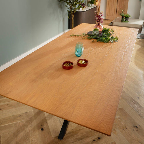 Grado Large 10 Seater Wooden Dining Table Light Oak 240x105cm [Seconds]