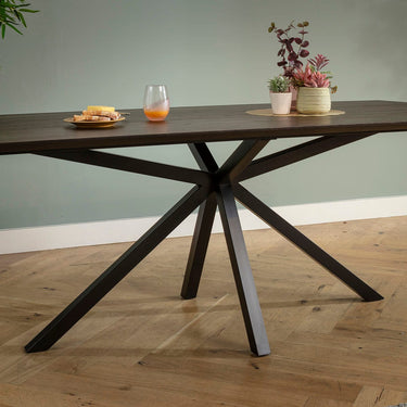 Quatropi Modern Large 8 Seater Wooden Kitchen Dining Room Table Dark Oak 210x100cm