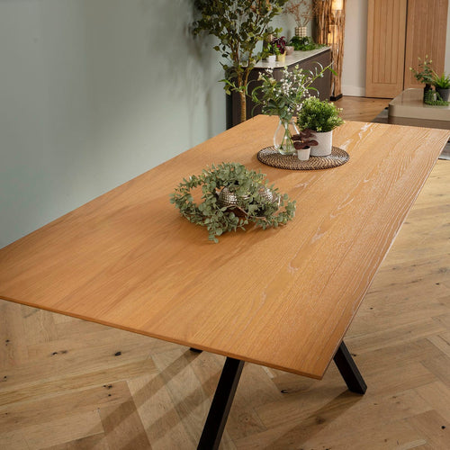 Grado Large 8 Seater Wooden Dining Table Light Oak 210x100cm [Seconds]