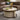 Quatropi Modern Large Round Nesting Coffee Table Set Ivory Wood White Shagreen