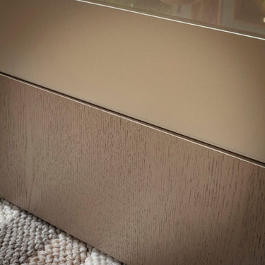 Quatropi Modern Large Square Glass Coffee Table Champagne Gold 100cm x 100cm