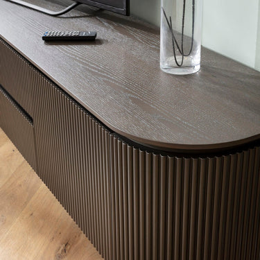 Quatropi Modern Large TV Stand Cabinet Television Media Unit Space Grey 210cm