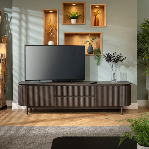 Laura Modern TV Stand Cabinet Space Grey 210cm