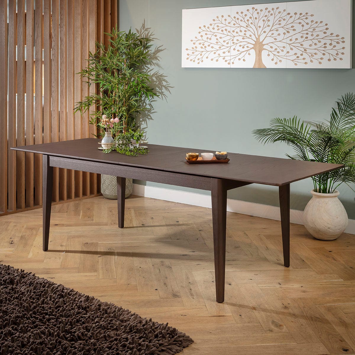 Modern Large Wooden Extendable Dining Room Table Brown 130-168cm – Quatropi