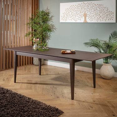 Quatropi Modern Large Wooden Extendable Dining Room Table Brown 130-168cm