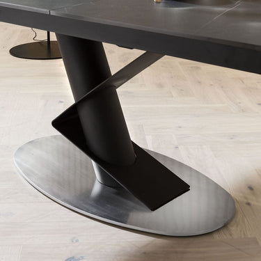 Quatropi Modern Leather Corner Dining Set Extending Ceramic 5 Seater Table Grey