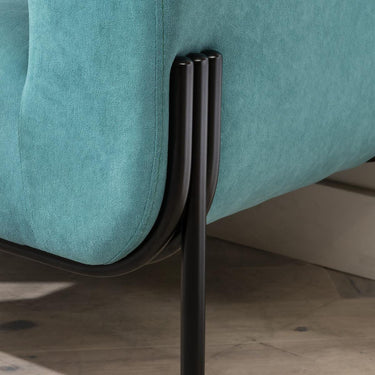 Quatropi Modern Living Room Armchair Accent Occasional Chair Teal Velvet Fabric