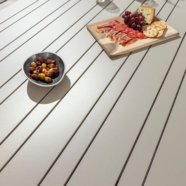 Quatropi Modern Outdoor Garden Dining Table 8 Seater Grey Aluminium 220cm