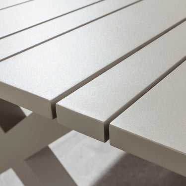 Quatropi Modern Outdoor Garden Dining Table 8 Seater Grey Aluminium 220cm