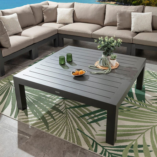 Zara Outdoor Garden Square Aluminium Coffee Table Grey 122cm