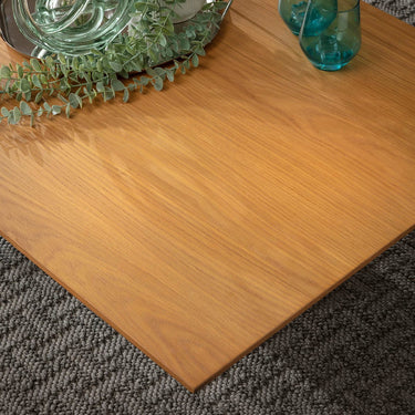 Quatropi Modern Rectangular Wooden Coffee Table Light Oak Wood Veneer 140x75cm