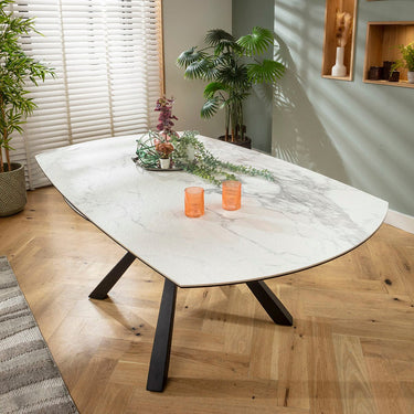 Quatropi Modern Round Extendable Dining Table Matte White Ceramic 115-190cm