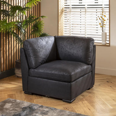 Quatropi Modern Small 3 Seater Modular U Shape Corner Sofa Couch Chaise Black