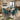Quatropi Modern Solid Stained Wooden 6 Chair Seater Round Dining Set Teal 140cm