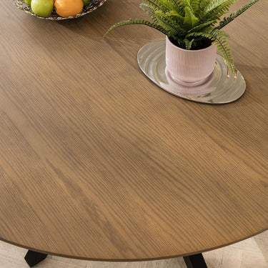 Quatropi Modern Solid Stained Wooden 6 Chair Seater Round Dining Set Teal 140cm