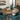Quatropi Modern Solid Stained Wooden 6 Chair Seater Round Dining Set Teal 140cm