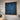 Quatropi Modern Square Abstract Framed Wall Artwork Blue & Black 80x80cm