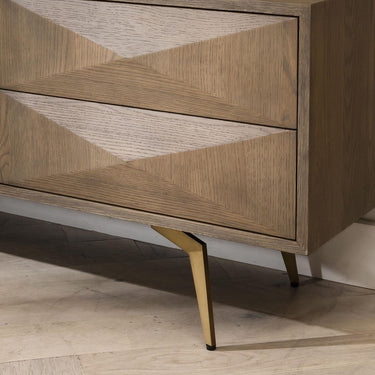 Quatropi Modern TV Stand Unit Cabinet With Storage Geometric Grey Wood 190cm
